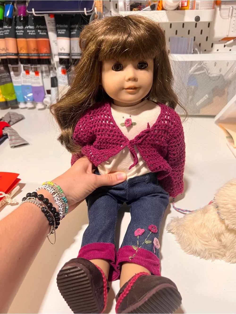 American Girl Doll with Coco the dog and one change of clothes
